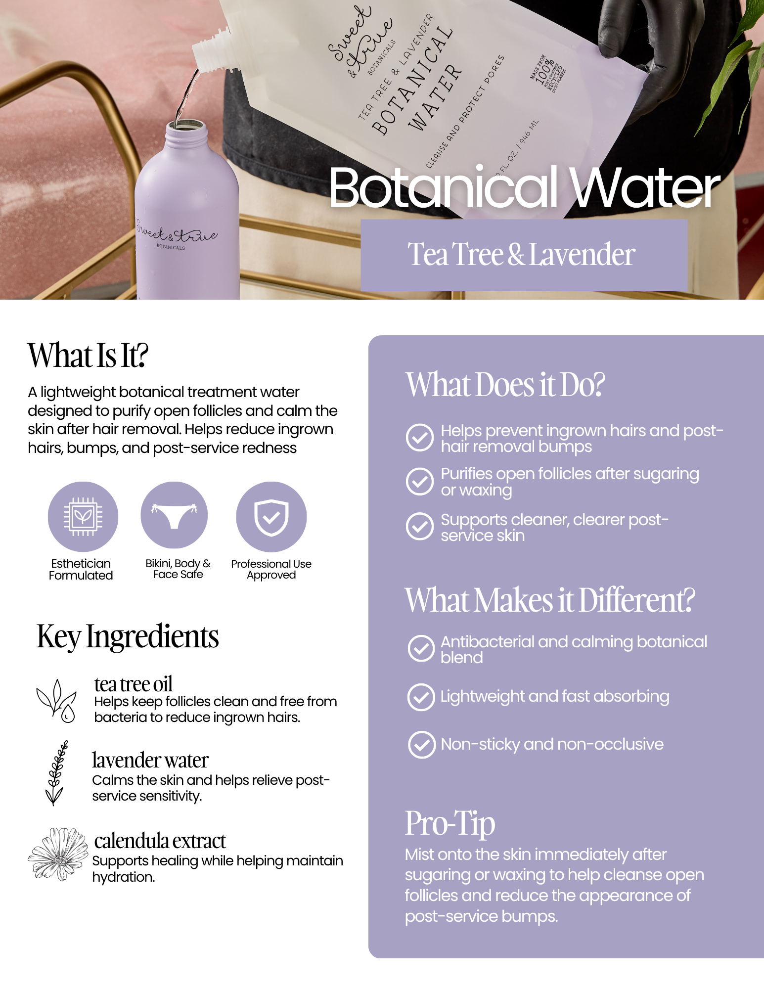 Agua Botánica - Árbol de Té y Lavanda (16 oz.)