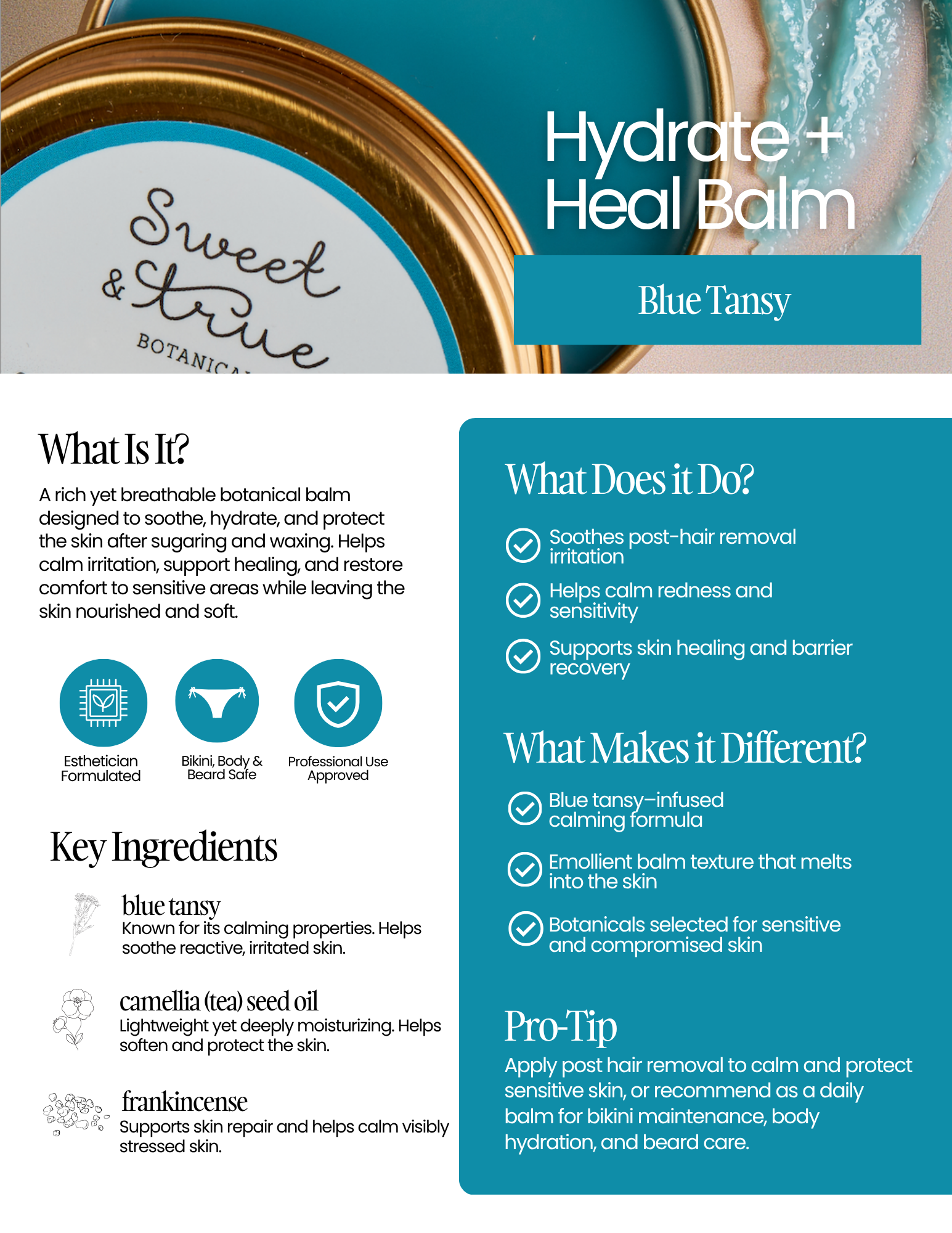 Blue Tansy - Hydrate & Soothe (3.5oz. Backbar)