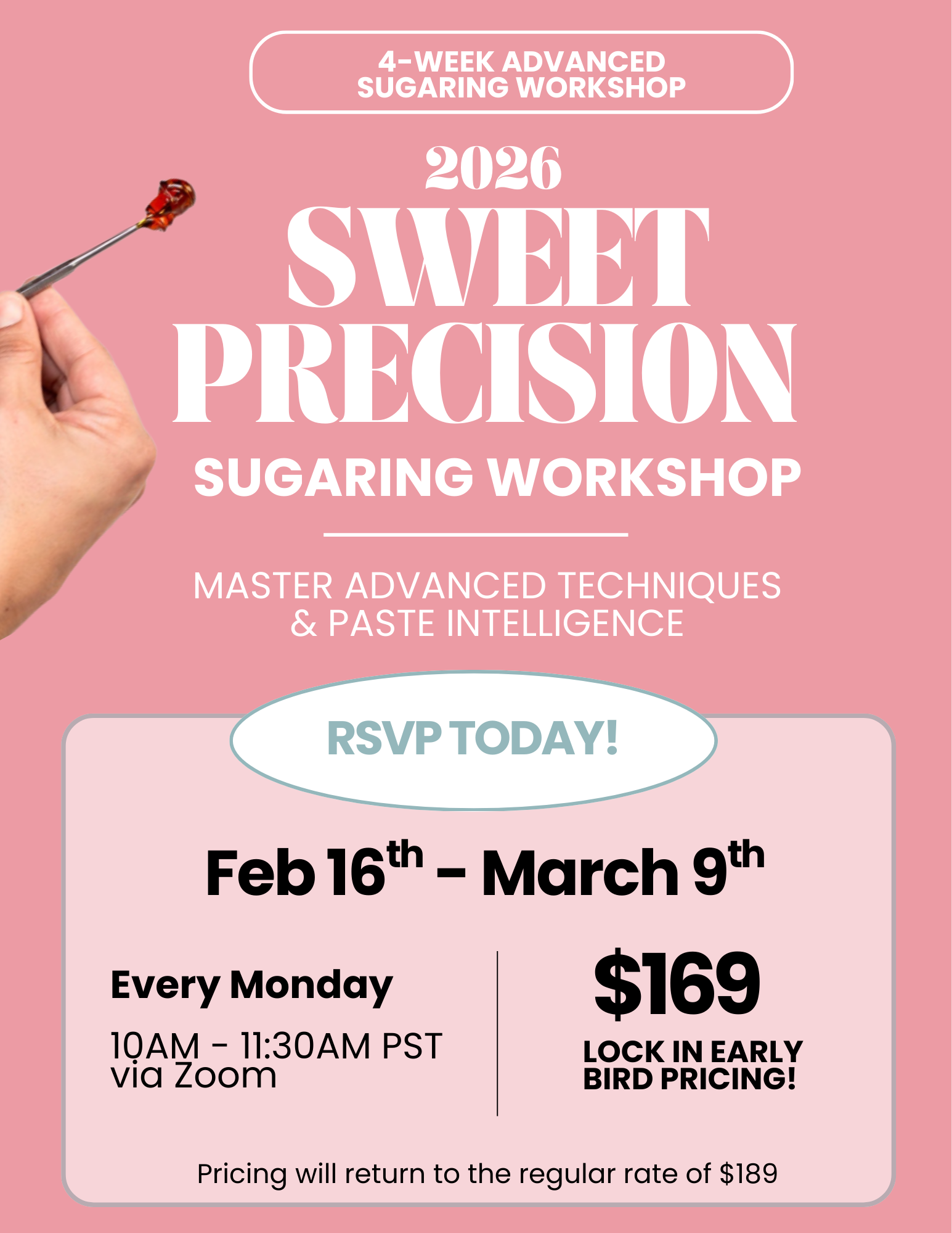 Sweet Precision: 4-Week Advanced Sugaring Workshop (Online)