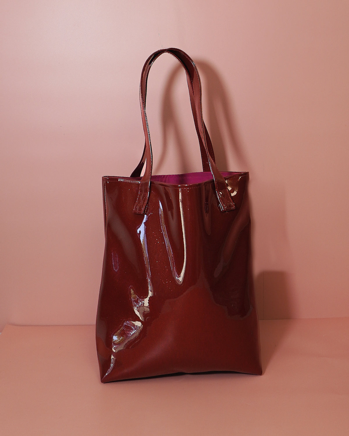 Red Sparkle Vinyl Tote Bag