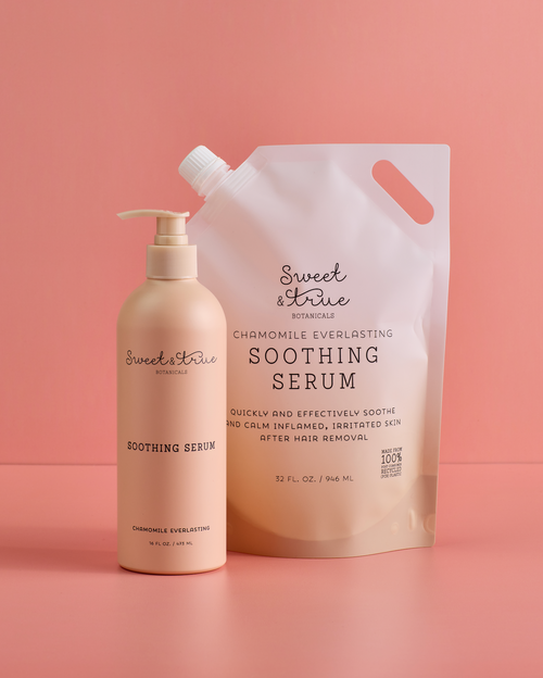 Soothing Serum - Skin Calming Serum - Chamomile & Aloe - Bag & Bottle