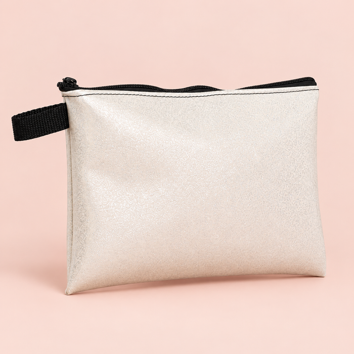 Large White Sparkle Pouch