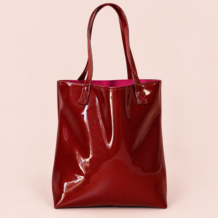 Red Sparkle Vinyl Tote Bag