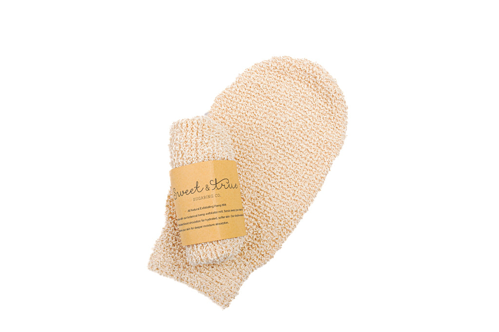 New All Natural Exfoliating Hemp Mitt Sweet & True Sugaring Co.